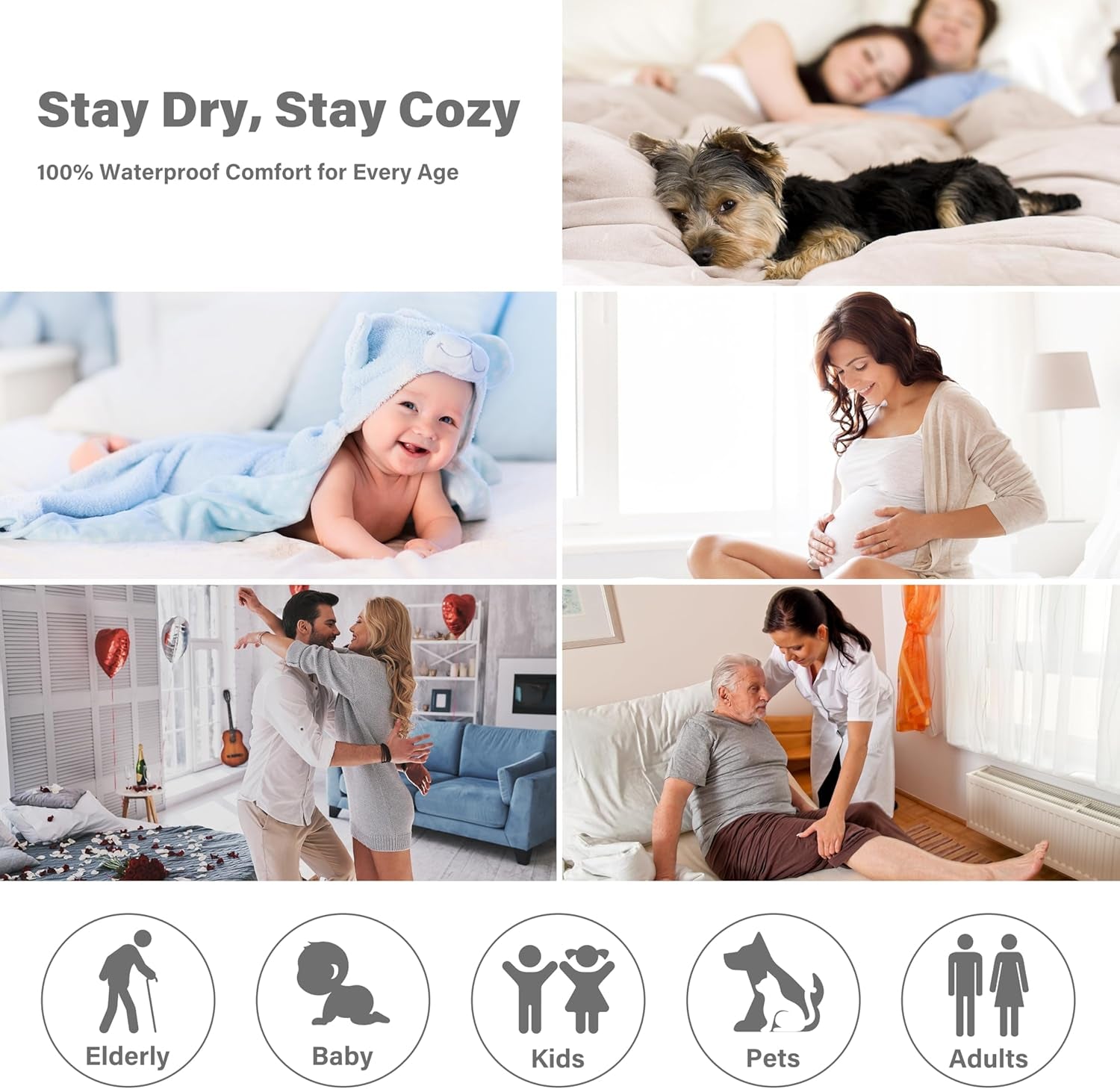 Waterproof Liquid Pee Proof Fleece Sherpa Blanket for Bed Couch Sofa, Protector Cover for Baby, Cozy Lining Throws for Camping Boating