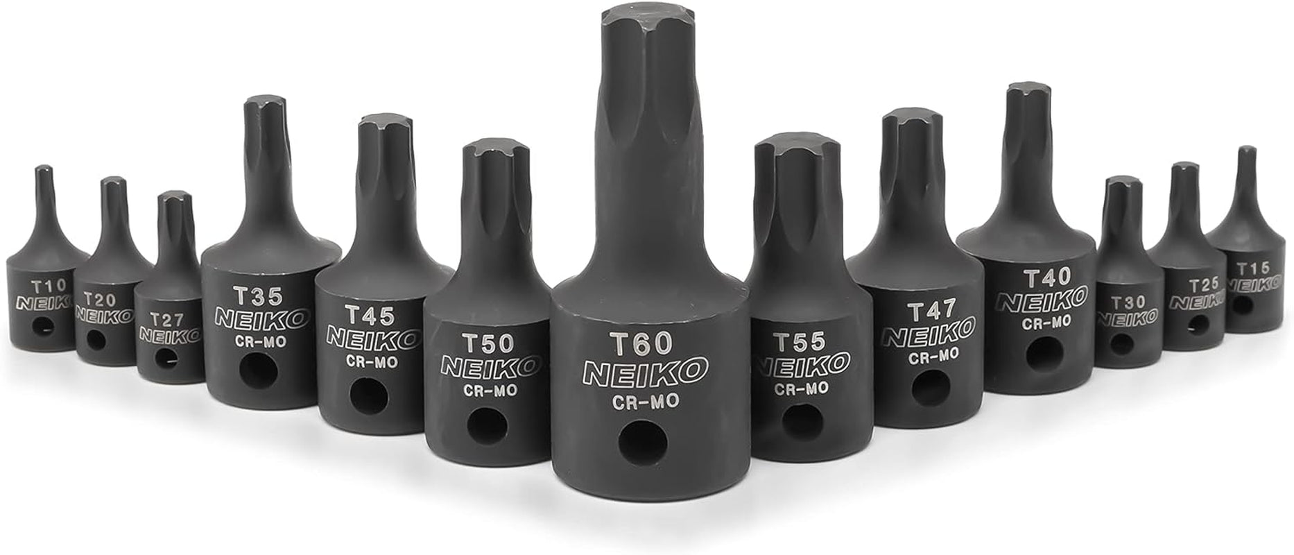 10281B Impact Torx Bit Socket Set 13 Piece 6 Point Star Sockets Heavy Duty Impact Grade Cr-Mo T10 to T60 High Impact ABS Blow Molded Storage Case