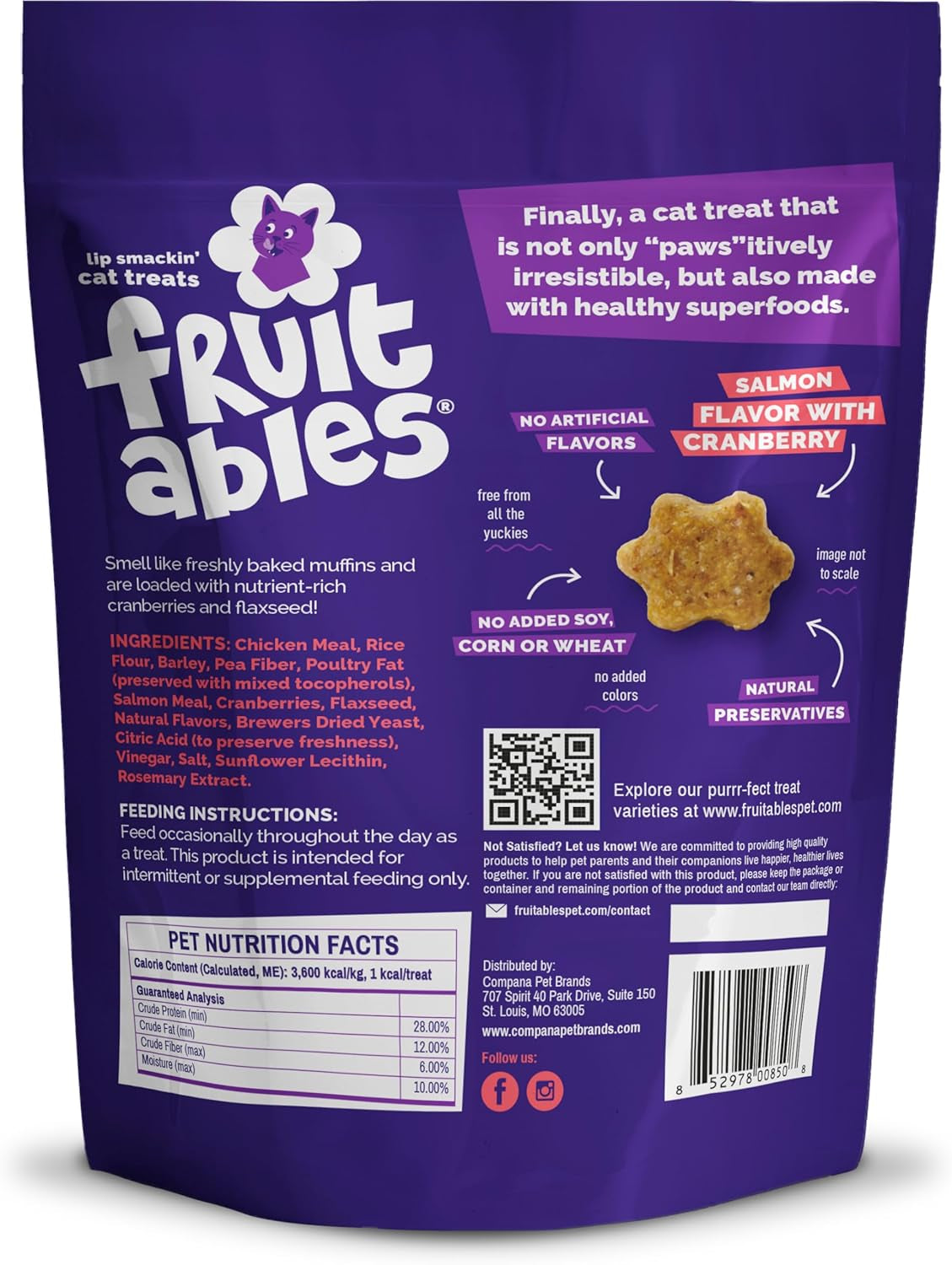 Crunchy Cat Treats | Healthy Cat Treats with Limited Ingredients | Low Calorie | 2.5 Ounces