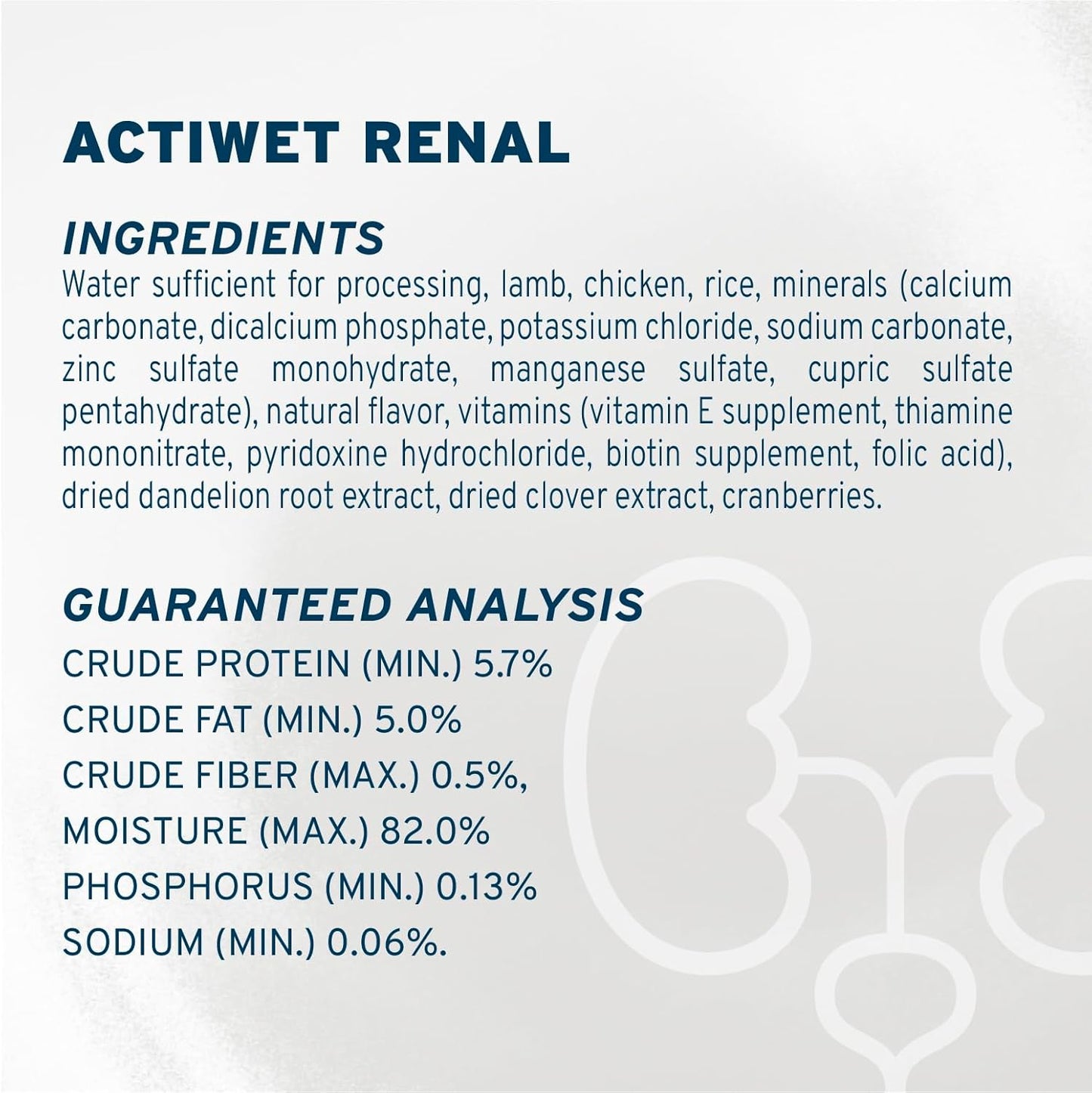 Wet Dog Food Kidney RENAL ACTIWET, 3.5Oz, Kidney Dog Food Wet, Renal Dog Food Lamb Flavor, Dog Renal Support Canned Dog Food
