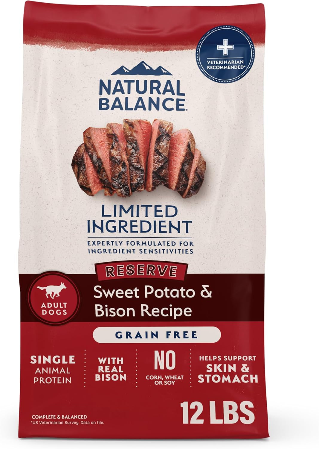 Limited Ingredient Diet Sweet Potato & Bison| Adult Grain-Free Dry Dog Food | 12-Lb. Bag