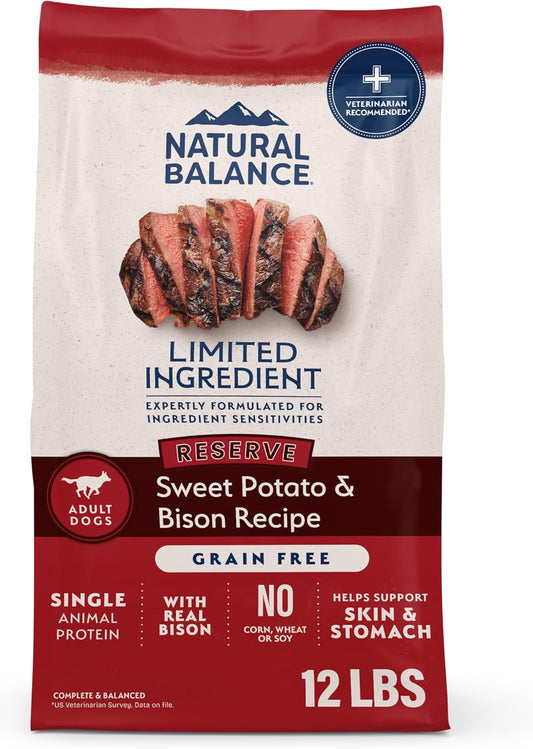 Limited Ingredient Diet Sweet Potato & Bison| Adult Grain-Free Dry Dog Food | 12-Lb. Bag