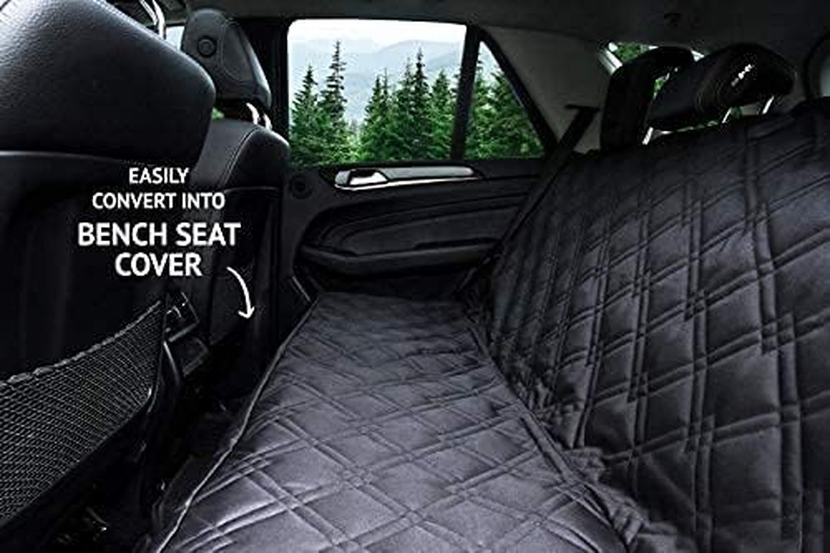 Bulldogology Dog Car Seat Cover for Back Seat - Waterproof Dog Car Seat Cover SUV - Car Seat Cover for Dogs - Back Seat Protector for Dog - Dog Hammock for Car, Dog Seat Cover for Truck (Large, Black)