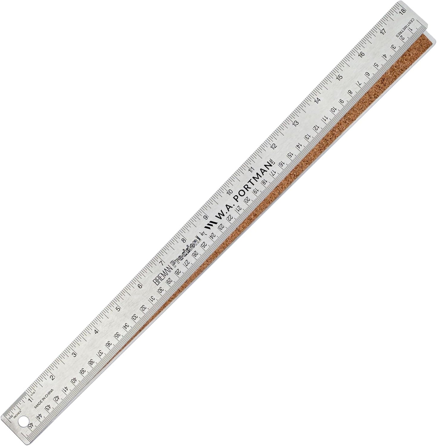Metal Ruler 18 Inch - Stainless Steel Cork Back Metal Ruler - Premium Steel Straight Edge 18 Inch Metal Ruler - Flexible Stainless Steel Ruler - Imperial and Metric Ruler