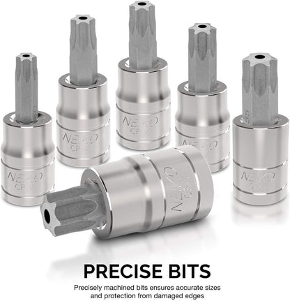 ® 10073A Tamper Proof Torx Bit Socket Set, T8 – T60, S2 Steel | 13-Piece Set